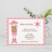 uitnodiging voor Cowgirl Birthday (Staand voorkant)
