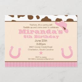 uitnodiging voor Cowgirl Birthday
