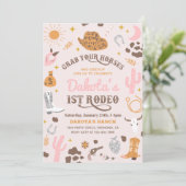 uitnodiging voor Cowgirl Birthday | 1e uitnodiging (Staand voorkant)