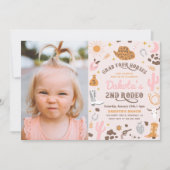 uitnodiging voor Cowgirl Birthday | 2e uitnodiging (Voorkant)