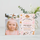 uitnodiging voor Cowgirl Birthday | 2e uitnodiging (Staand voorkant)