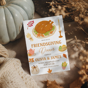 Uitnodiging voor Cozy Harvest Feast Friendsgiving
