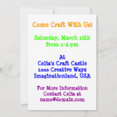 Uitnodiging voor Craft Castle-evenementen met Craf (Achterkant)