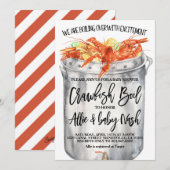 Uitnodiging voor Crawfish-kookbabyfeestje (Voorkant / Achterkant)
