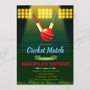 Uitnodiging voor cricket-feestje