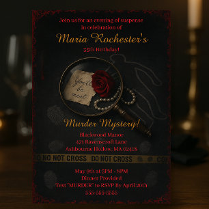 Uitnodiging voor Crime Scene Murder Mystery Party