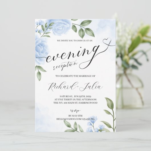 Uitnodiging voor CRYSTAL avond bruiloftsreceptie f (Staand voorkant)