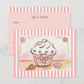 Uitnodiging voor Cupcake (Voorkant / Achterkant)