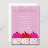 Uitnodiging voor Cupcake Dessert Party (Voorkant / Achterkant)