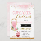 Uitnodiging voor cupcake- en cocktailparty (Voorkant / Achterkant)