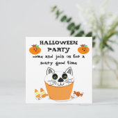 Uitnodiging voor Cupcake Halloween Feestje (Staand voorkant)