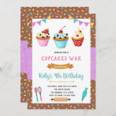 Uitnodiging voor cupcake versierfeestje (Voorkant / Achterkant)