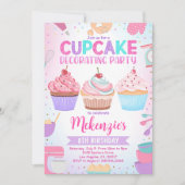Uitnodiging voor Cupcake Versierfeestje, Bewerkbar (Voorkant)