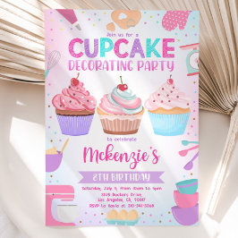 Uitnodiging voor Cupcake Versierfeestje, Bewerkbar