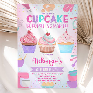 Uitnodiging voor Cupcake Versiering Feestje, Bewer