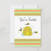Uitnodiging voor Cute Bumble Bee Party (Voorkant)