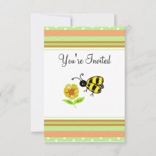 Uitnodiging voor Cute Bumble Bee Party