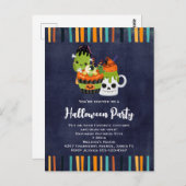 Uitnodiging voor Cute & Creepy Halloween Party (Voorkant / Achterkant)