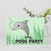 Uitnodiging voor Cute Dolphin Pool (Staand voorkant)