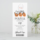 Uitnodiging voor Cute Ghost Boo Ticket Style Feest (Staand voorkant)