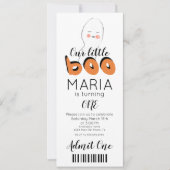 Uitnodiging voor Cute Ghost Boo Ticket Style Feest (Voorkant)