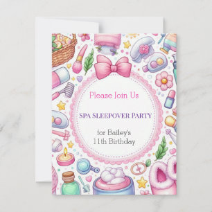 Uitnodiging voor Cute Girls Spa-logeerpartij verja