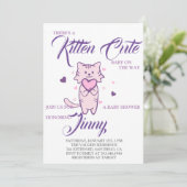 Uitnodiging voor Cute Kitten Girl Baby Shower (Staand voorkant)