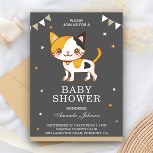 Uitnodiging voor Cute Little Kitty Cat Baby Shower