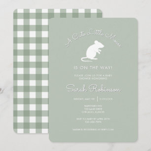 Uitnodiging voor Cute Little Mouse Baby Shower