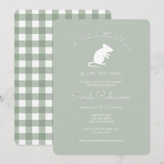 Uitnodiging voor Cute Little Mouse Baby Shower