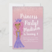 Uitnodiging voor Cute Princess-feestje (Voorkant)