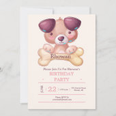 Uitnodiging voor Cute Puppy Dog Feestje (Voorkant)