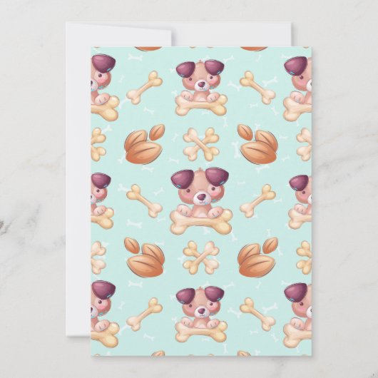 Uitnodiging voor Cute Puppy Dog Feestje (Achterkant)