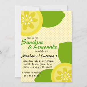 Uitnodiging voor Cute Sunshine & Lemonade Party