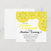 Uitnodiging voor Cute Sunshine & Lemonade Party (Voorkant / Achterkant)
