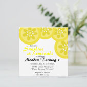 Uitnodiging voor Cute Sunshine & Lemonade Party (Staand voorkant)