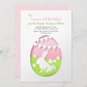 Uitnodiging voor Cutout Easter Egg (Voorkant / Achterkant)