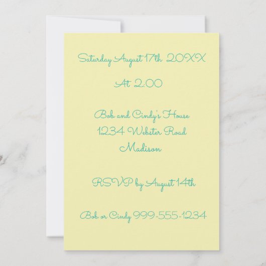 Uitnodiging voor Dachshund Party (Achterkant)