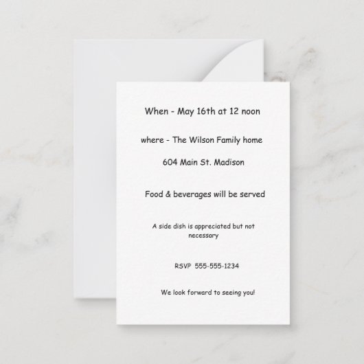 Uitnodiging voor dachshund-thema zwembadfeestje (Achterkant)