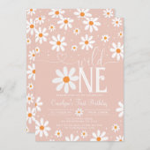 Uitnodiging voor Daisy's Wilde Eerste Verjaardagsf (Voorkant / Achterkant)