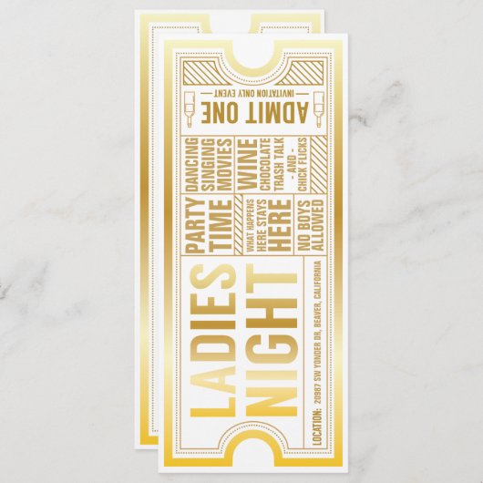 Uitnodiging voor damesavond volledig aanpasbaar (Voorkant / Achterkant)