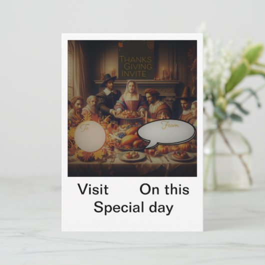 Uitnodiging voor Dankzegging (Staand voorkant)