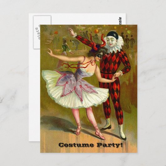 Uitnodiging voor Dansende Couple Halloween Costume (Voorkant / Achterkant)