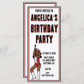 Uitnodiging voor dansfeest rood wit #1 (Voorkant / Achterkant)