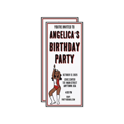 Uitnodiging voor dansfeest rood wit #1 (Voorkant / Achterkant in situ)