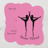 Uitnodiging voor dansrecital in aangepaste kleur (Voorkant / Achterkant)