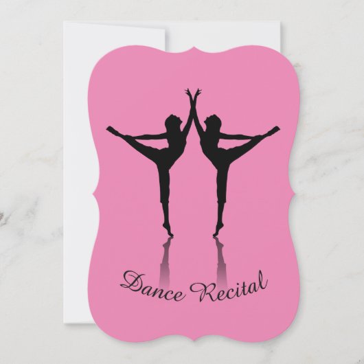 Uitnodiging voor dansrecital in aangepaste kleur (Voorkant)
