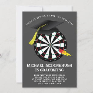 Uitnodiging voor Dart Board Graduation Party