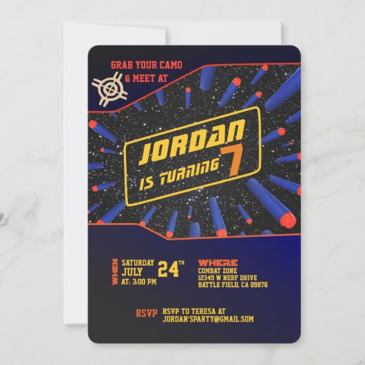 Uitnodiging voor Dart Gun (Voorkant)