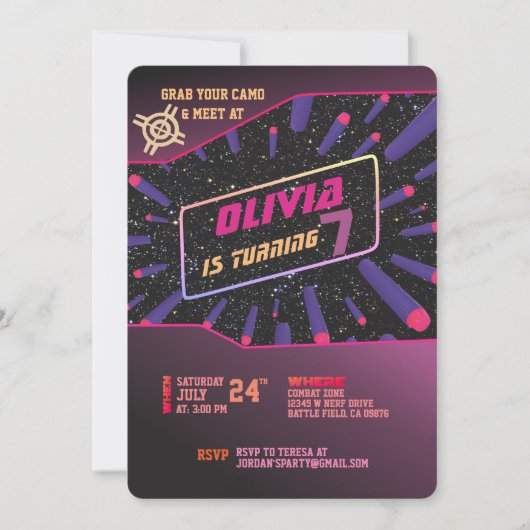 Uitnodiging voor dartpistool (Voorkant)